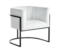 Chaise d'Appoint Hollywood Glam Moderne Structure Métal Noir Revêtement Vel