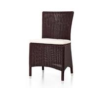 Chaise Daryll structure aluminium tressé plastique marron 45x86x55.5 cm