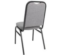 Chaise de banquet avec dossier carré et tissu gris x 4 Gris G