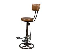Chaise de bar 76 cm en cuir avec dossier - Phoenix - Maison Pavane