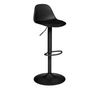 Atmosphera - Tabouret De Bar Aiko Noir, Style Scandinave - Hauteur Réglable, Assise Confortable, avec Repose-Pieds - pour Cuisine, Ilot Central