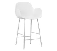 Chaise de bar avec accoudoirs Form acier 65cm lacquered steel base