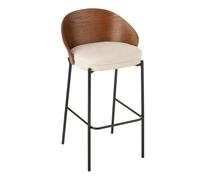Chaise de Bar Design Lone 97cm Marron & Beige