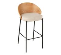 Chaise de Bar Design Lone 97cm Naturel & Beige