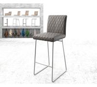 Chaise-de-bar Earnest-Flex piqué en diamant Vintage anthracite cadre de patins acier inoxydable