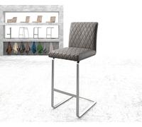 Chaise-de-bar Earnest-Flex piqué en diamant Vintage anthracite chaise cantilever acier plat inoxydable