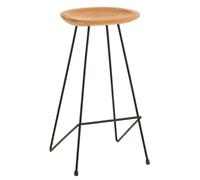 Chaise de Bar en Teck Scanda 77cm Naturel & Noir
