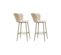 Chaise de bar en tissu et métal Alaska (Lot de 2) crème