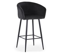 Chaise de Bar en Velours Kandi 106cm Noir