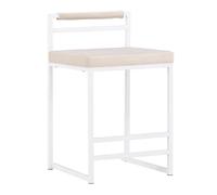 Chaise de Bar en Velours Opelika 80cm Beige