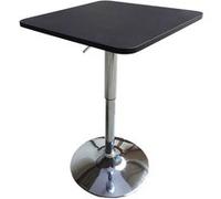 Happy Garden Table de bar Luke – Carrée réglable en hauteur, noire avec pied chromé