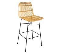 Chaise de bar ""Kubu"" métal et rotin - Atmosphera Créateur d'intérieur
