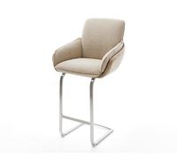 Chaise-de-bar Luan-Flex mélange de matériaux boue Piétement luge plat acier inoxydable ressorts ensachés