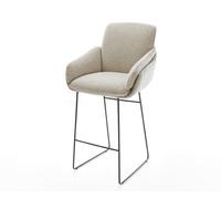 Chaise-de-bar Luan-Flex Tissu tissé doux Beige Pied trapèze noir Noir