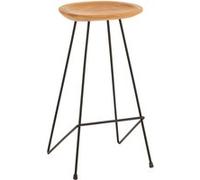 Chaise de Bar en Teck Scanda 77cm Naturel & Noir