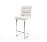Chaise-de-bar Pela-Flex Bou oux Beige Pied cantilever acier inoxydable Argent