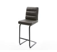Chaise-de-bar Pela-Flex vintage anthracite cantilever plat métal