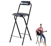 Chaise de bar pliante portable avec dossier rembourré - Tabouret de comptoir pliable pour îlot de cuisine, café, salle à manger - Haute, légère, design peu encombrant