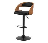 Chaise de bar réglable 62/84 cm en cuir synthétique noir - Louis - Maison Pavane