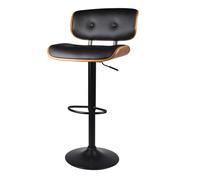 Chaise de bar réglable 65/86 cm en cuir synthétique noir - Melchior - Maison Pavane