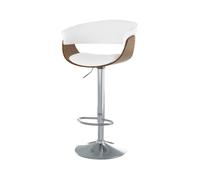Chaise de bar réglable et pivotante 59/81 cm en cuir synthétique blanc - Basile - Maison Pavane