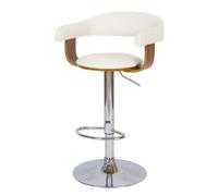 Chaise de bar réglable et pivotante 62/84 cm en cuir synthétique blanc - Harold - Maison Pavane