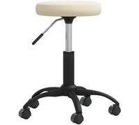 Chaise de bar vidaxl interieur non pliable H. 54 cm en plastique beige Crème G
