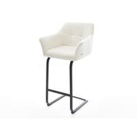 Chaise-de-bar Yulo-Flex Bou oux Beige Pied cantilever plat noir Noir