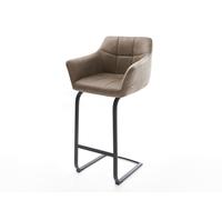 Chaise-de-bar Yulo-Flex vintage taupe cantilever plat métal