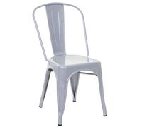 Chaise de bistro en métal HWC-A73, désign industriel métallique, empilable gris