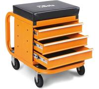 Chaise de bureau à 3 tiroirs, à hauteur réglable, 4 roulettes, 45 cm, orange
