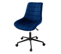 ML-Design Chaise de Bureau, Bleu, en Velours, Réglable en Hauteur, Assise Rembourrée avec Piètement Métallique, Dossier Ergonomique, Fauteuil Pivotante sur 5 roulettes Doubles, Tabouret Home Office