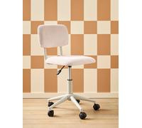 Chaise de bureau à roulettes enfant en velours écru TU