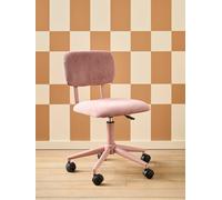 Chaise de bureau à roulettes enfant en velours rose TU