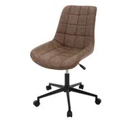Chaise de bureau à roulettes Marron avec revêtement en similicuir et piètement métallique ML-Design