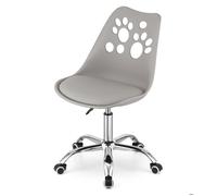 Chaise de bureau à roulettes pour enfant - Hauteur réglable de 41 à 52.5 cm - Fauteuil de bureau pivotant - Gris