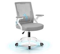 Chaise de bureau ALFORDSON en maille, tissu racing, chaise de direction, réglable en hauteur, grise et blanc