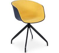 Chaise de bureau avec accoudoirs - Chaise de bureau design noire - Jodie Jaune