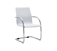 vidaXL Chaise de bureau cantilever similicuir blanc