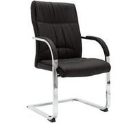 Chaise de bureau cantilever Noir Similicuir Noir G