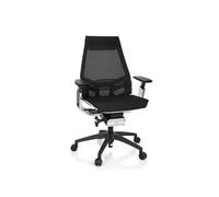 GENIDIA SMART WHITE CM | tissu maille - Siège de bureau de qualité professionnelle noir / blanc / chrome