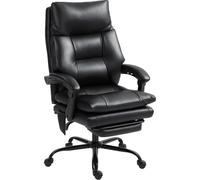 Chaise de bureau - chaise de bureau - support lombaire gonflable - rembourrage enPolyuréthane- repose-pieds extensible - dossier inclinable - réglable en hauteur - noir
