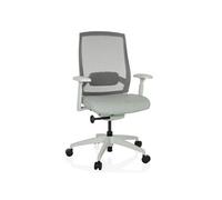 HJH Office Siège de bureau COLORE Ergonomique dossier résille assise tissu réglable Gris Givré