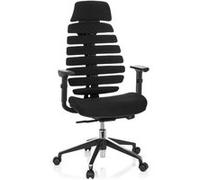 HJH Office Chaise de bureau ERGO LINE II PRO tissu avec soutien lombaire et appui-tête Noir