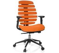hjh OFFICE Chaise de bureau ERGO LINE II – Ergonomique, dossier haut, tissu – Orange