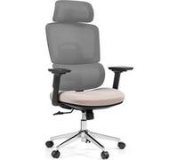 Chaise de bureau / Chaise pivotante Ergomy Pro en tissu maillé / Assise en tissu gris/beige hjh OFFICE Gris/Beige