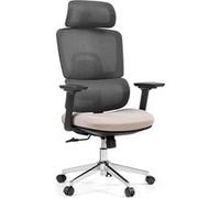 Chaise de bureau / Chaise pivotante Ergomy Pro en tissu maillé / Assise en tissu gris foncé / beige hjh OFFICE Gris Foncé/Beige