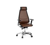 GENIDIA PRO | Cuir - Siège de bureau haut de gamme marron / noir