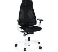Chaise de bureau / chaise pivotante GENIDIA PRO WHITE tissu maille noir Noir G