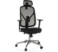 Chaise de bureau / Chaise pivotante RALOO PRO siège en tissu / dossier en maille filet noire hjh OFFICE Noir G